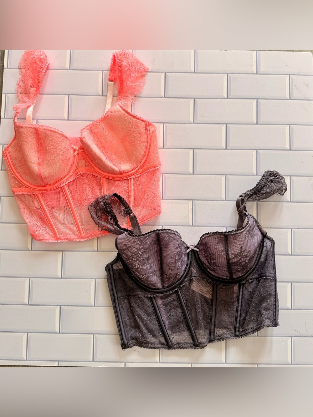 NWT Victoria Secret Corset Tops- Coral and Lavender